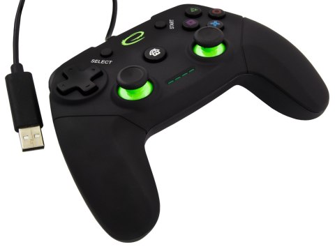 Gamepad Esperanza Vanquisher EGG110K (PC, PS3; kolor czarny, kolor zielony) Gamepad Esperanza Vanquisher EGG110K (PC, PS3; kolor czarny, kolor zielony)