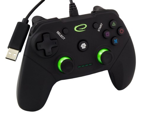 Gamepad Esperanza Vanquisher EGG110K (PC, PS3; kolor czarny, kolor zielony) Gamepad Esperanza Vanquisher EGG110K (PC, PS3; kolor czarny, kolor zielony)