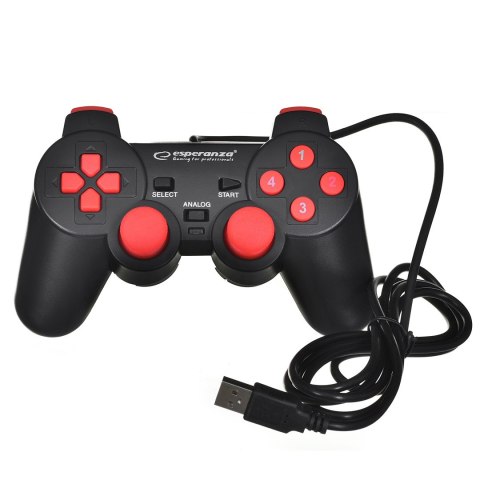 Gamepad Esperanza Warrior EGG102R (kolor czarny, kolor czerwony) Gamepad Esperanza Warrior EGG102R (kolor czarny, kolor czerwony)