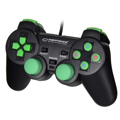 Gamepad kontroler Esperanza TROOPER EGG107G (PC, PS3; kolor czarno-zielony) Gamepad kontroler Esperanza TROOPER EGG107G (PC, PS3; kolor czarno-zielony)
