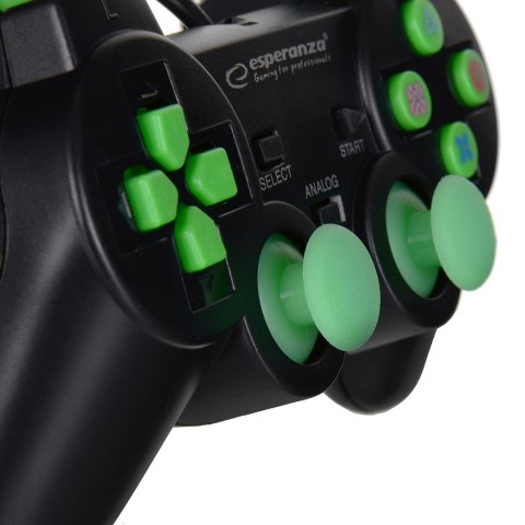 Gamepad kontroler Esperanza TROOPER EGG107G (PC, PS3; kolor czarno-zielony) Gamepad kontroler Esperanza TROOPER EGG107G (PC, PS3; kolor czarno-zielony)