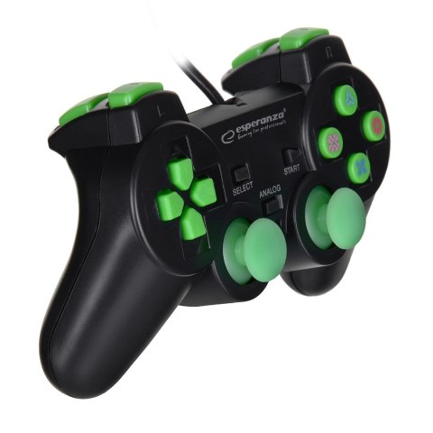 Gamepad kontroler Esperanza TROOPER EGG107G (PC, PS3; kolor czarno-zielony) Gamepad kontroler Esperanza TROOPER EGG107G (PC, PS3; kolor czarno-zielony)