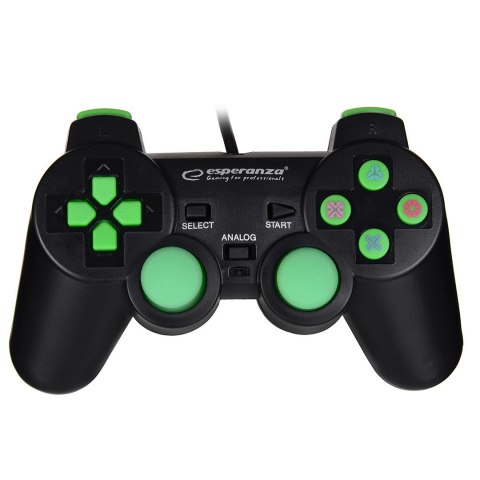 Gamepad kontroler Esperanza TROOPER EGG107G (PC, PS3; kolor czarno-zielony) Gamepad kontroler Esperanza TROOPER EGG107G (PC, PS3; kolor czarno-zielony)