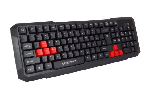 Klawiatura membranowa Esperanza ASPIS EGK102R (USB 2.0; kolor czarny, kolor czerwony) Klawiatura membranowa Esperanza ASPIS EGK102R (USB 2.0; kolor czarny, kolor czerwony)