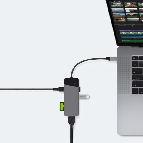 GREEN CELL HUB USB-C ADAPTER GC CONNECT 7W1 (3XUSB 3.1, HDMI 4K 60HZ, USB-C PD 85W, MICROSD/SD) GREEN CELL HUB USB-C ADAPTER GC CONNECT 7W1 (3XUSB 3.1, HDMI 4K 60HZ, USB-C PD 85W, MICROSD/SD)