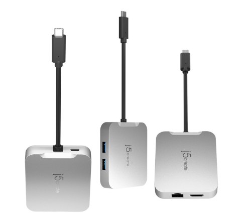Stacja dokująca j5create 4K60 4K60 Elite USB-C PD Multi-Port Adapter 1x4K HDMI/2xUSB 3.1/1xUSB-C/1xRJ45 Gigabit; kolor srebrny J Stacja dokująca j5create 4K60 4K60 Elite USB-C PD Multi-Port Adapter 1x4K HDMI/2xUSB 3.1/1xUSB-C/1xRJ45 Gigabit; kolor srebrny J