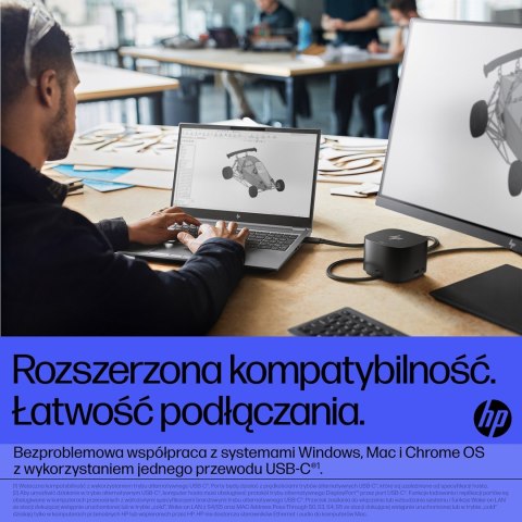 Stacja dokująca + zasilacz HP Thunderbolt G4 280W z przewodem combo czarna 4J0G4AA Stacja dokująca + zasilacz HP Thunderbolt G4 280W z przewodem combo czarna 4J0G4AA