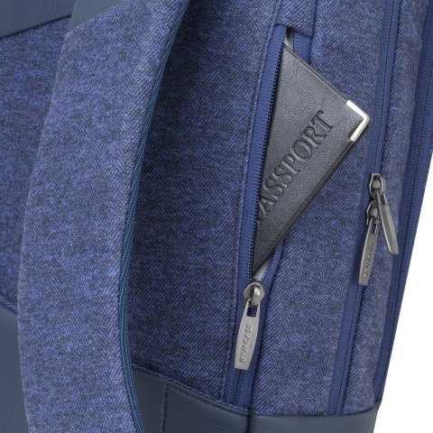 RIVACASE PLECAK NA LAPTOP 15,6" EGMONT, NIEBIESKI, 18L, EKO-SKÓRA I TWEED, KIESZENIE NA TABLET, SMARTFON, DOKUMENTY I AKCES. RIVACASE PLECAK NA LAPTOP 15,6" EGMONT, NIEBIESKI, 18L, EKO-SKÓRA I TWEED, KIESZENIE NA TABLET, SMARTFON, DOKUMENTY I AKCES.