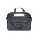 RIVACASE TORBA NA LAPTOP 14" PRATER, CIEMNOSZARA, ANTYKRADZIEŻOWA, MATERIAŁ WODOODPORNY, KIESZENIE NA TABLET, SMARTFON, AKCES