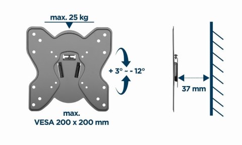 GEMBIRD REGULOWANY UCHWYT ŚCIENNY LCD 23"-42" VESA MAX 200 X 200MM, DO 25KG GEMBIRD REGULOWANY UCHWYT ŚCIENNY LCD 23"-42" VESA MAX 200 X 200MM, DO 25KG