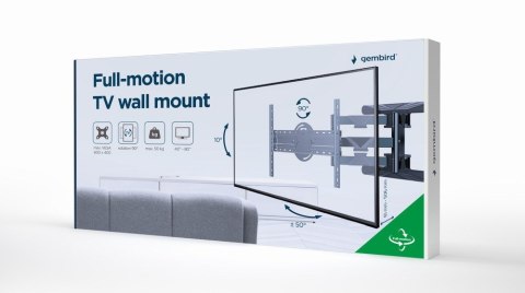 GEMBIRD UCHWYT ŚCIENNY REGULOWANY LCD 40"-80" VESA MAX 600 X 400MM, DO 50KG GEMBIRD UCHWYT ŚCIENNY REGULOWANY LCD 40"-80" VESA MAX 600 X 400MM, DO 50KG
