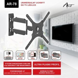 Uchwyt do telewizora ART AR-78 (ścienne; 23" - 52"; max. 32 kg) Uchwyt do telewizora ART AR-78 (ścienne; 23" - 52"; max. 32 kg)
