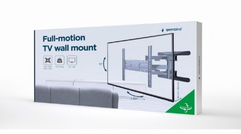 GEMBIRD REGULOWANY UCHWYT ŚCIENNY LCD 40"-80" VESA MAX 600 X 400MM, DO 50KG GEMBIRD REGULOWANY UCHWYT ŚCIENNY LCD 40"-80" VESA MAX 600 X 400MM, DO 50KG