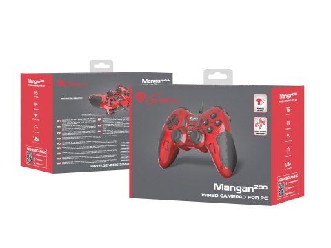 Gamepad NATEC Genesis Mangan 200 NJG-1425 (PC; kolor czerwony) Gamepad NATEC Genesis Mangan 200 NJG-1425 (PC; kolor czerwony)
