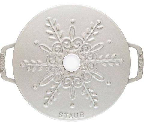 Garnek żeliwny okrągły snowflake STAUB 40506-548-0 - biały 3.6 ltr