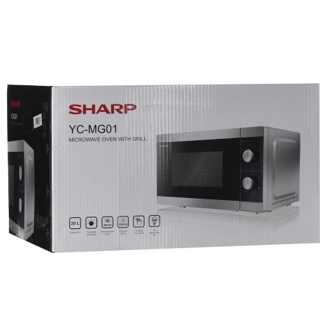 Kuchenka mikrofalowa SHARP YC-MG01E-S (800W; 20l; kolor srebrny) Kuchenka mikrofalowa SHARP YC-MG01E-S (800W; 20l; kolor srebrny)