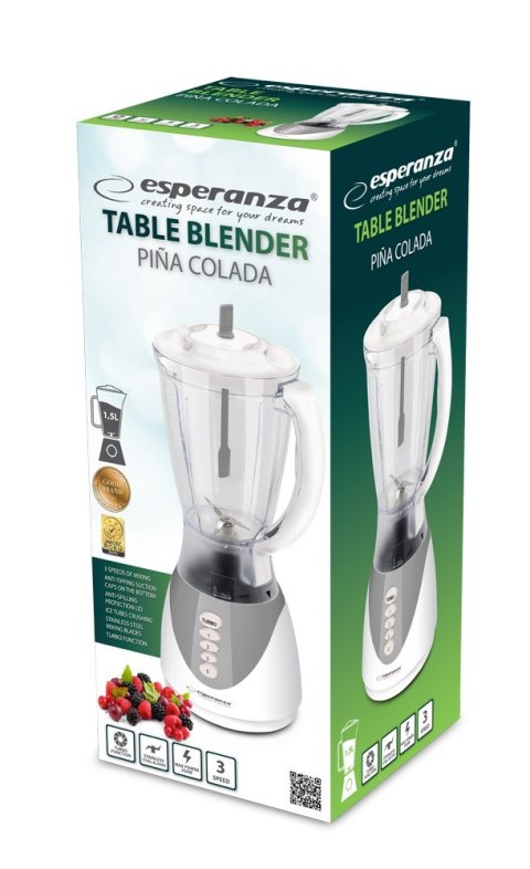Blender kielichowy Esperanza PINA COLADA EKM023E (350W; kolor biały) Blender kielichowy Esperanza PINA COLADA EKM023E (350W; kolor biały)