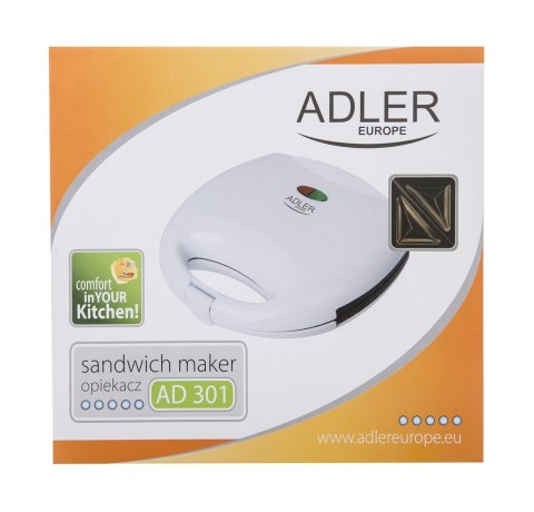 Opiekacz do kanapek Adler AD 301 (700W; kolor biały) Opiekacz do kanapek Adler AD 301 (700W; kolor biały)
