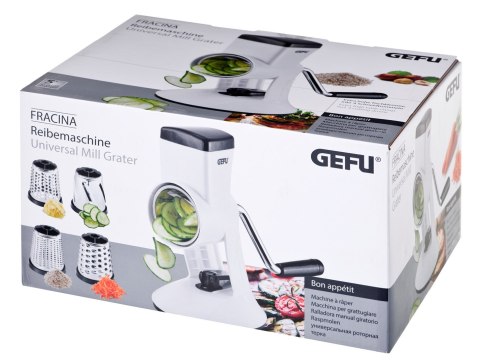 Tarka bębnowa z 4 wymiennymi wkładkami GEFU FRACINA G-19100 Tarka bębnowa z 4 wymiennymi wkładkami GEFU FRACINA G-19100