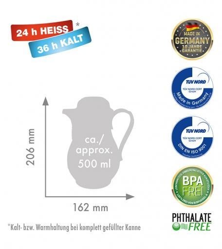 ROTPUNKT DZBANEK TERMOS, 0,5 L, IVORY (ECRU) 530IV ROTPUNKT DZBANEK TERMOS, 0,5 L, IVORY (ECRU) 530IV