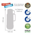 ROTPUNKT TERMOS SZKLANY POJ. 1,0 L, SHINY BURGUND