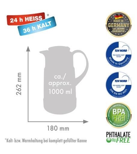 ROTPUNKT THERMOS JUG, 1.0 L, RISTRETTO (BLACK) 320 RI ROTPUNKT THERMOS JUG, 1.0 L, RISTRETTO (BLACK) 320 RI
