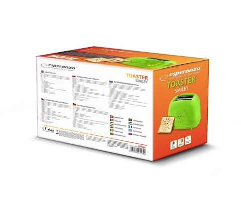 Toster Esperanza SMILEY EKT003 (750W; kolor zielony) Toster Esperanza SMILEY EKT003 (750W; kolor zielony)