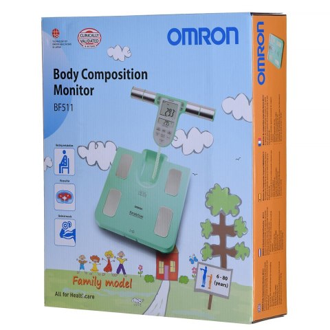 Waga z analizatorem składu ciała Omron Body Comp Monitor BF511 Turq HBF-511T-E Waga z analizatorem składu ciała Omron Body Comp Monitor BF511 Turq HBF-511T-E