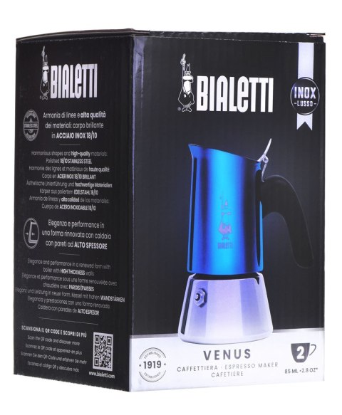 Bialetti Kawiarka New Venus 2tz - Niebieska Bialetti Kawiarka New Venus 2tz - Niebieska