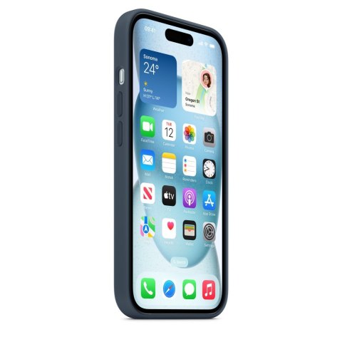Apple iPhone 15 Silicone Case with MagSafe - Storm Blue Apple iPhone 15 Silicone Case with MagSafe - Storm Blue
