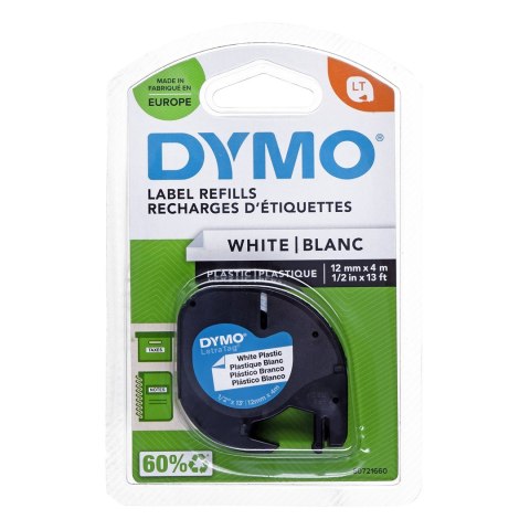 DYMO taśma 12mm/4m - plastikowa, biała DYMO taśma 12mm/4m - plastikowa, biała