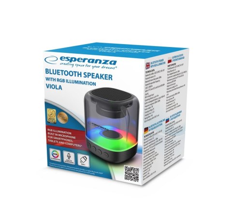 ESPERANZA GŁOŚNIK BLUETOOTH RGB VIOLA EP154 ESPERANZA GŁOŚNIK BLUETOOTH RGB VIOLA EP154
