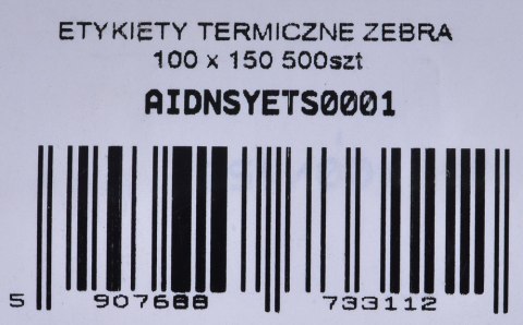ETYKIETY TERMICZNE ZEBRA 100X150 500SZT ETYKIETY TERMICZNE ZEBRA 100X150 500SZT