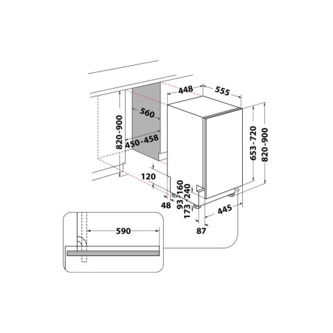 Zmywarka do zabudowy WHIRLPOOL WSIC 3M17 Zmywarka do zabudowy WHIRLPOOL WSIC 3M17