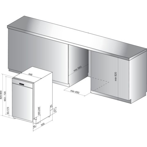 Zmywarka do zabudowy Whirlpool WSBC 3M17 X (Panel otwarty) Zmywarka do zabudowy Whirlpool WSBC 3M17 X (Panel otwarty)