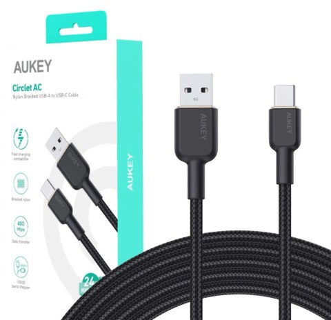 AUKEY CB-NAC2 KABEL USB-C QC PD 1.8M 3A 60W NYLON AUKEY CB-NAC2 KABEL USB-C QC PD 1.8M 3A 60W NYLON