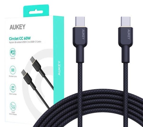 AUKEY CB-NCC2 KABEL USB-C QC PD 1.8M 3A 60W NYLON AUKEY CB-NCC2 KABEL USB-C QC PD 1.8M 3A 60W NYLON