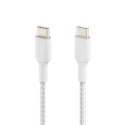 BELKIN KABEL USB-C - USB-C, OPLOT, 2.0 1M, BIAŁY