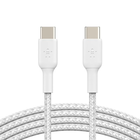BELKIN KABEL USB-C - USB-C, OPLOT, 2.0 1M, BIAŁY BELKIN KABEL USB-C - USB-C, OPLOT, 2.0 1M, BIAŁY