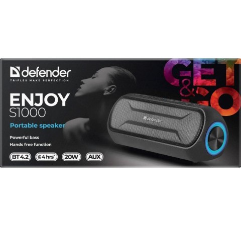 DEFENDER GŁOŚNIK BLUETOOTH ENJOY S1000 20W CZARNY 65688 DEFENDER GŁOŚNIK BLUETOOTH ENJOY S1000 20W CZARNY 65688