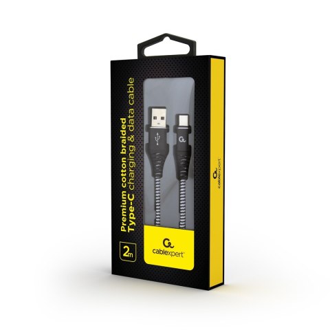 GEMBIRD PREMIUM KABEL USB-C 2.0 (AM/CM) METALOWE WTYKI, OPLOT NYLONOWY 2M, CZARNO/BIAŁY GEMBIRD PREMIUM KABEL USB-C 2.0 (AM/CM) METALOWE WTYKI, OPLOT NYLONOWY 2M, CZARNO/BIAŁY