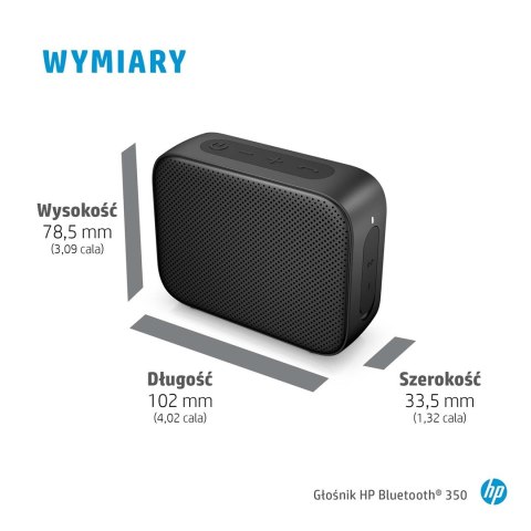 Głośnik HP Bluetooth Speaker 350 Silver srebrny 2D804AA Głośnik HP Bluetooth Speaker 350 Silver srebrny 2D804AA