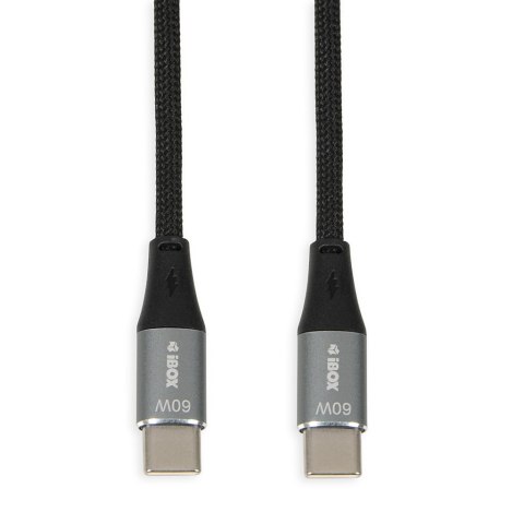 KABEL I-BOX USB TYP-C 60W 2M PD/QC CZARNY KABEL I-BOX USB TYP-C 60W 2M PD/QC CZARNY