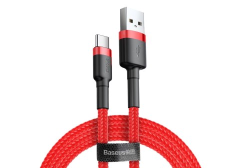 Kabel Baseus Cafule CATKLF-A09 (USB 2.0 - USB typu C ; 0,50m; kolor czerwony) Kabel Baseus Cafule CATKLF-A09 (USB 2.0 - USB typu C ; 0,50m; kolor czerwony)