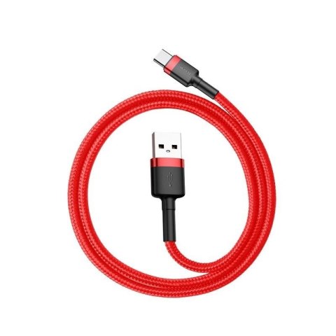 Kabel Baseus Cafule CATKLF-C09 (USB 2.0 - USB typu C ; 2m; kolor czarno-czerwony) Kabel Baseus Cafule CATKLF-C09 (USB 2.0 - USB typu C ; 2m; kolor czarno-czerwony)