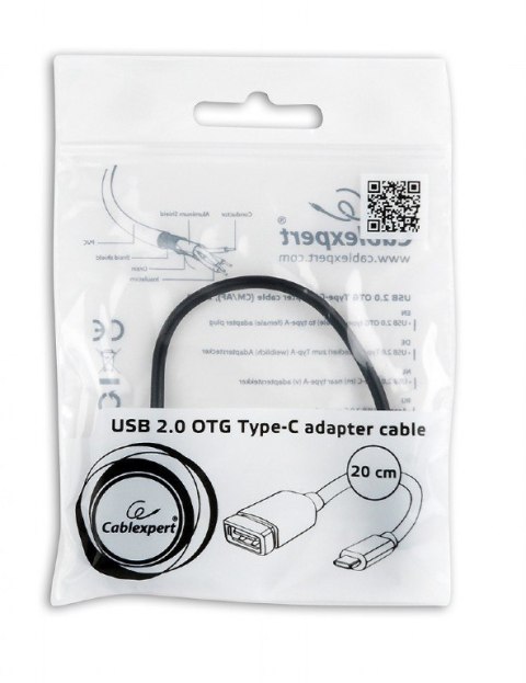 Kabel GEMBIRD A-OTG-CMAF2-01 (USB typu C M - USB 2.0 F; 0,20m; kolor czarny) Kabel GEMBIRD A-OTG-CMAF2-01 (USB typu C M - USB 2.0 F; 0,20m; kolor czarny)