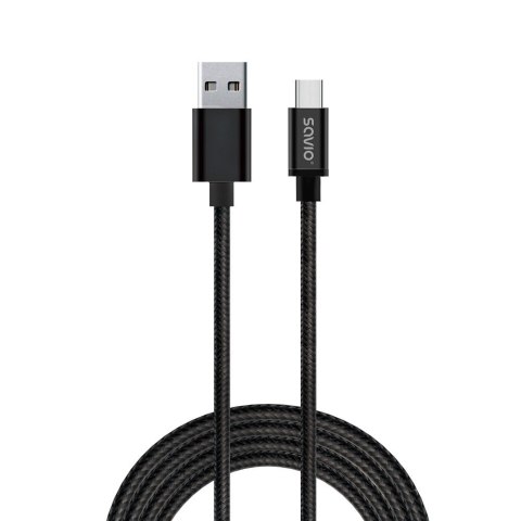 Kabel SAVIO CL-129 (USB typu C - USB 2.0 typu A ; 2m; kolor czarny) Kabel SAVIO CL-129 (USB typu C - USB 2.0 typu A ; 2m; kolor czarny)