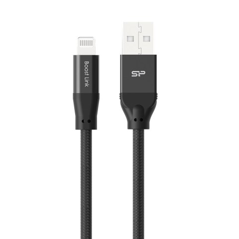 Kabel USB - Lightning Silicon Power LK35AL 1M Mfi Nylon oplot Black Kabel USB - Lightning Silicon Power LK35AL 1M Mfi Nylon oplot Black