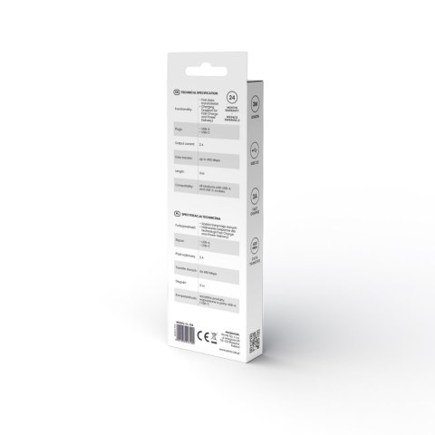 SAVIO KABEL USB-A - USB-C, 3 M, BIAŁY, CL-168 SAVIO KABEL USB-A - USB-C, 3 M, BIAŁY, CL-168