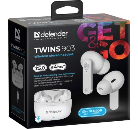DEFENDER SŁUCHAWKI BLUETOOTH TWINS 903 DOUSZNE BIAŁE 63903 DEFENDER SŁUCHAWKI BLUETOOTH TWINS 903 DOUSZNE BIAŁE 63903